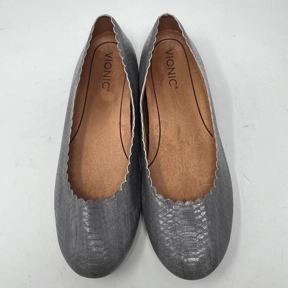 Vionic Shoes - Vionic Julieta Ballet Flat Snake Embossed Shadow Women's Size 9.5
